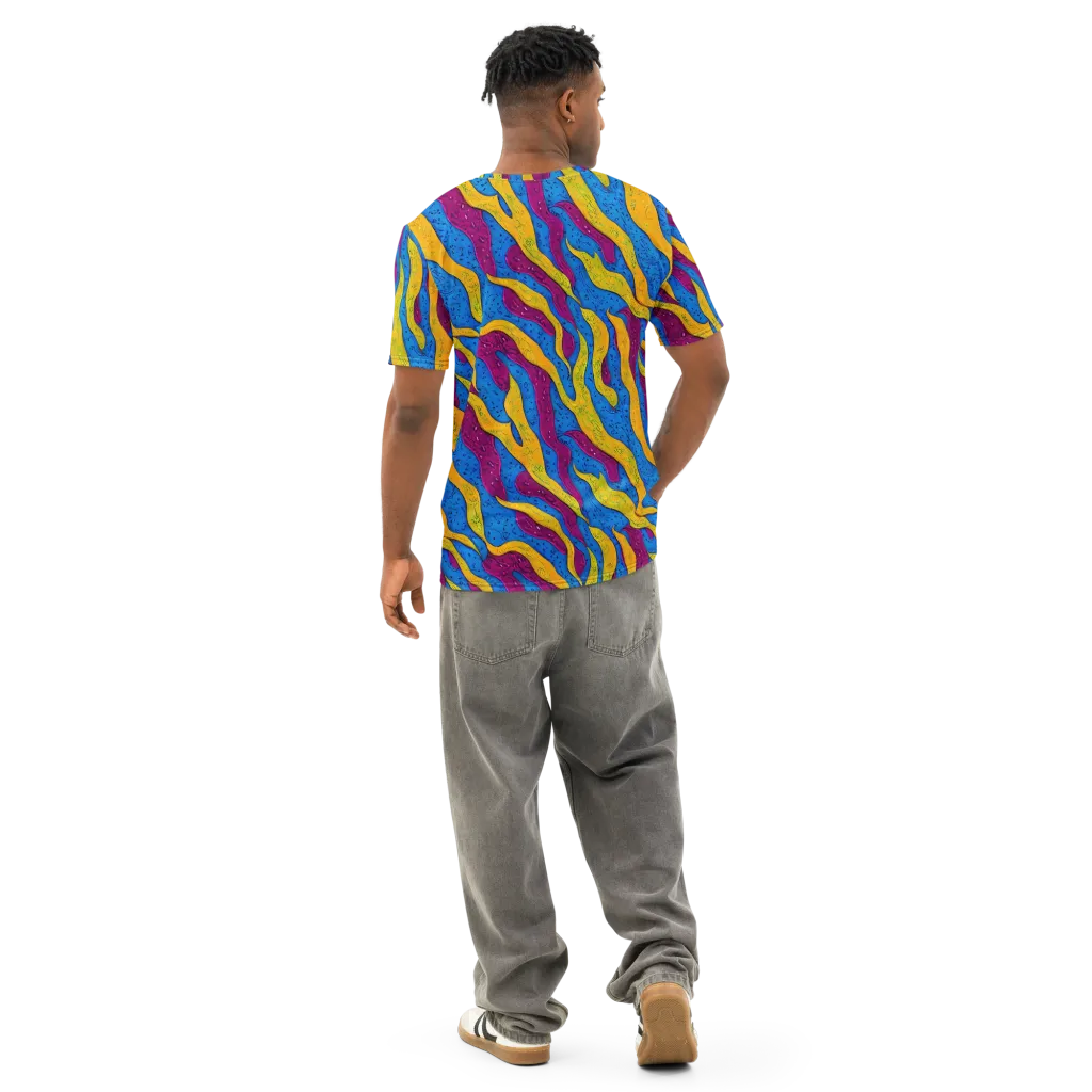 Luminous Snare on Men's Cotton Crew Neck T-Shirt — Back