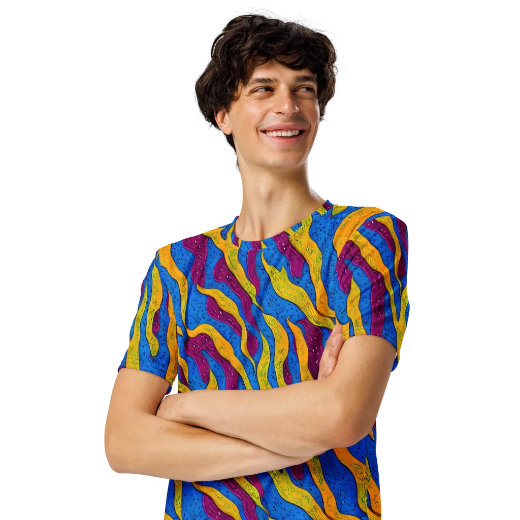 Luminous Snare on Men's Crew Neck T-Shirt — Left Front