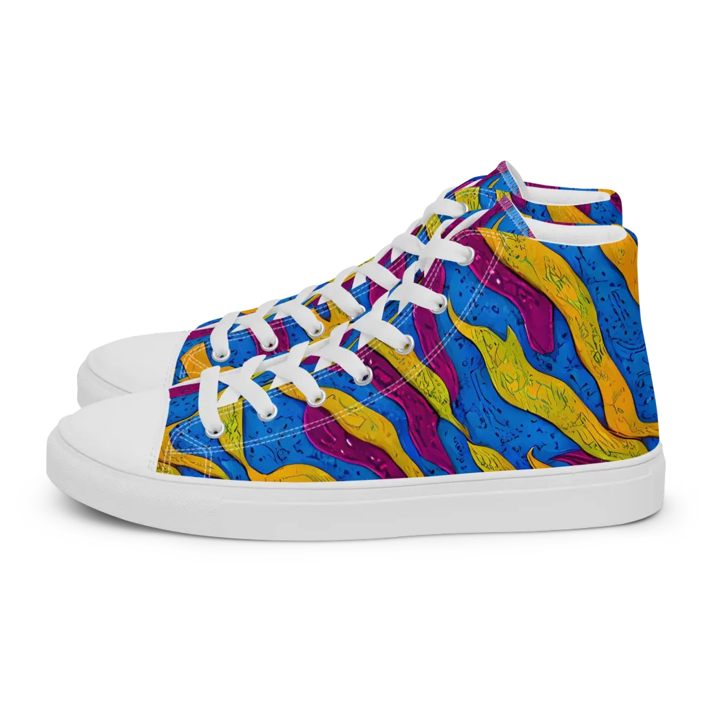 Luminous Snare on Men's High Top Canvas Shoes — Left