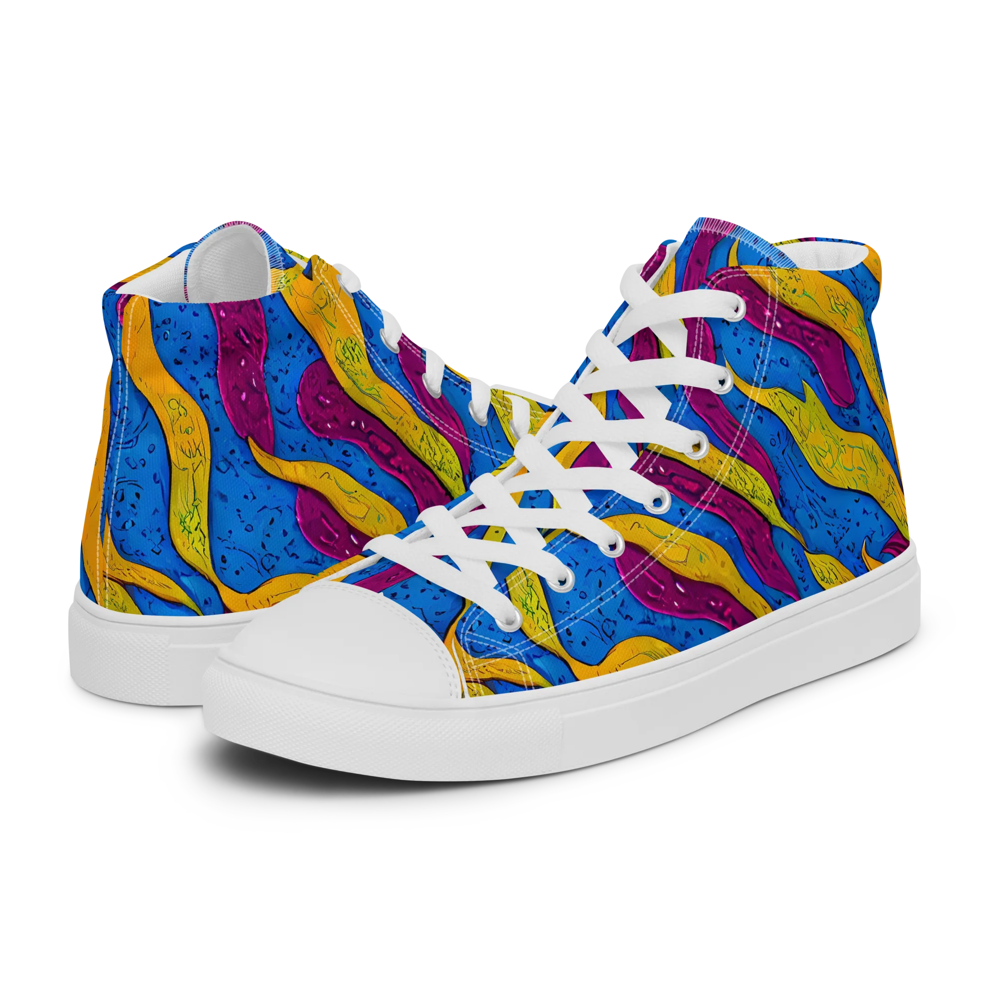 Luminous Snare on Men's High Top Canvas Shoes — Left