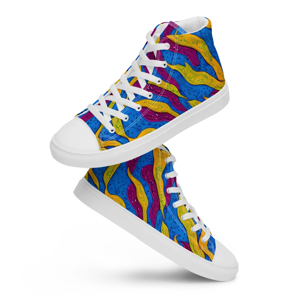 Luminous Snare on Men's High Top Canvas Shoes — Front