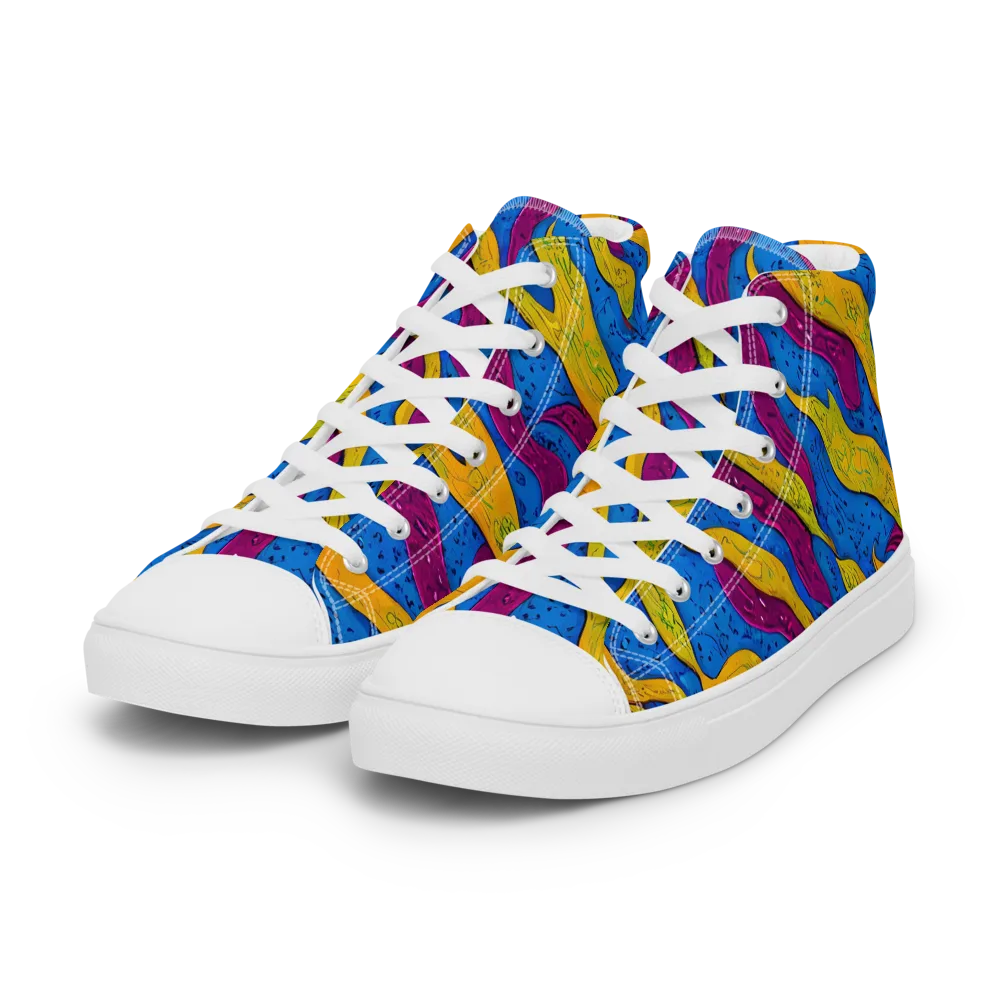 Luminous Snare on Women's High Top Canvas Shoes — Left Front