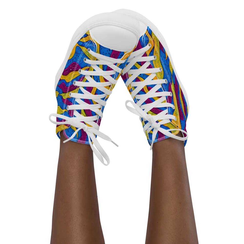 Luminous Snare on Women's High Top Canvas Shoes — Front