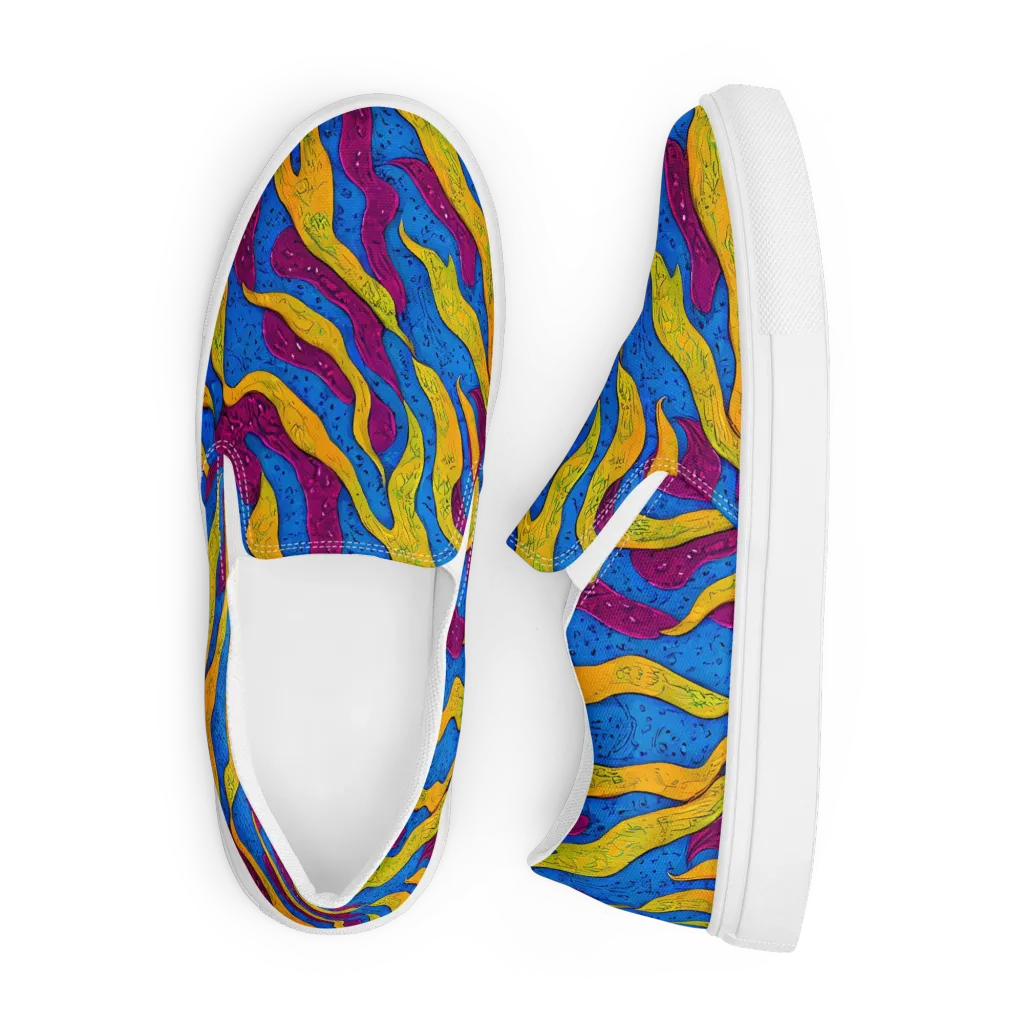 Luminous Snare on Men's Slip-On Canvas Shoes — Front