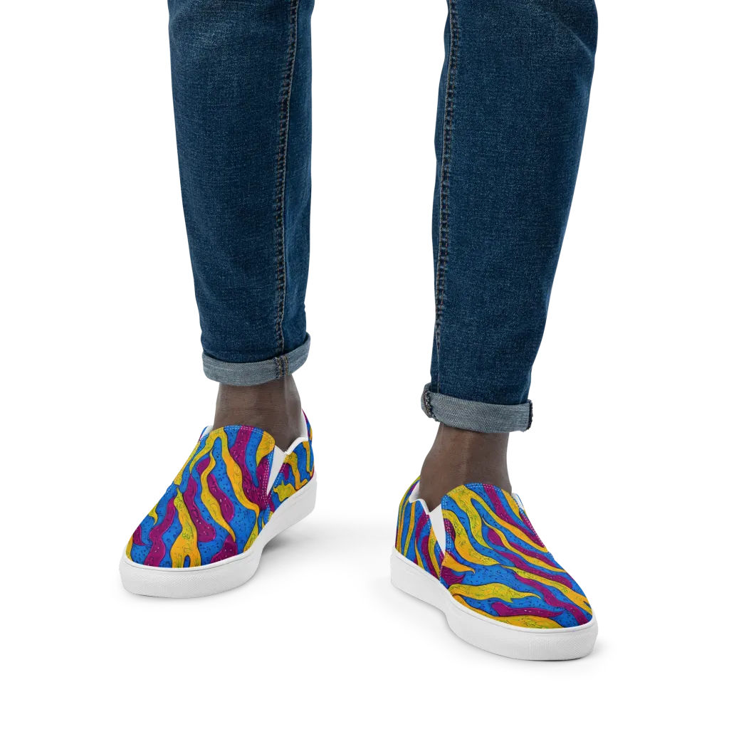 Luminous Snare on Men's Slip-On Canvas Shoes — Front