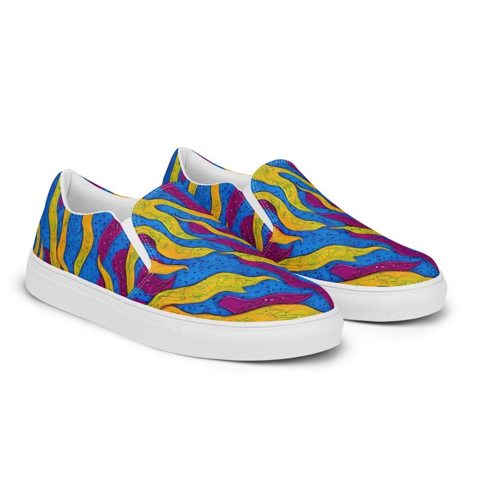 Luminous Snare on Women's Slip-On Canvas Shoes — Right Front