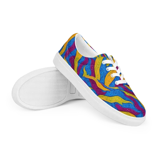 Luminous Snare on a Men's Lace-Up Canvas Shoes