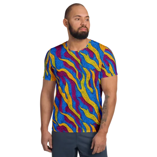 Luminous Snare on a Men's Athletic T-Shirt