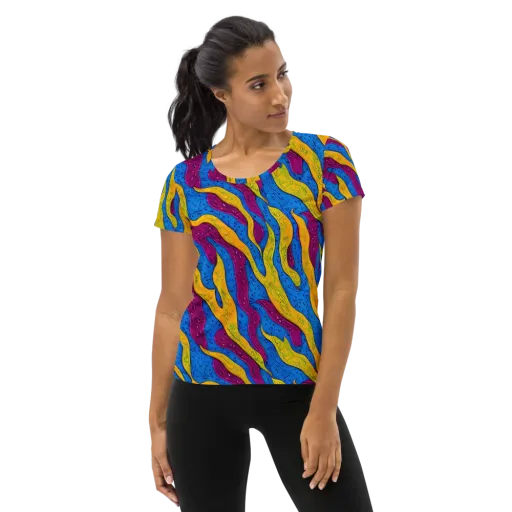 Luminous Snare on a Women's Athletic T-Shirt