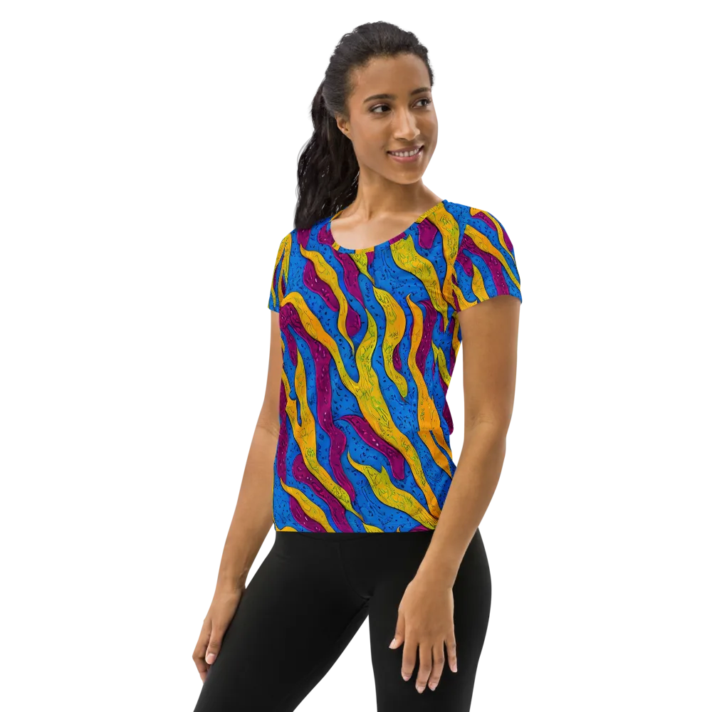 Luminous Snare on Women's Athletic T-Shirt — Left