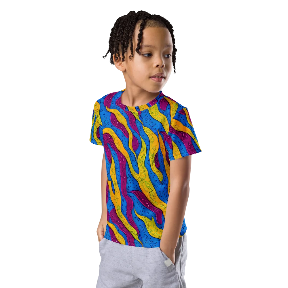 Luminous Snare on Kids Crew Neck T-Shirt — Left Front