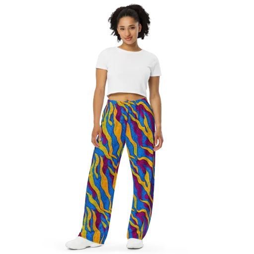 Luminous Snare on a Wide-Leg Pants