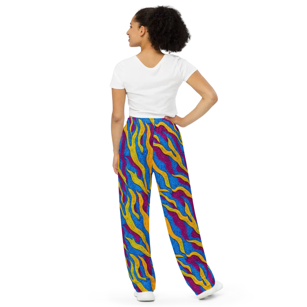 Luminous Snare on Wide-Leg Pants — Back