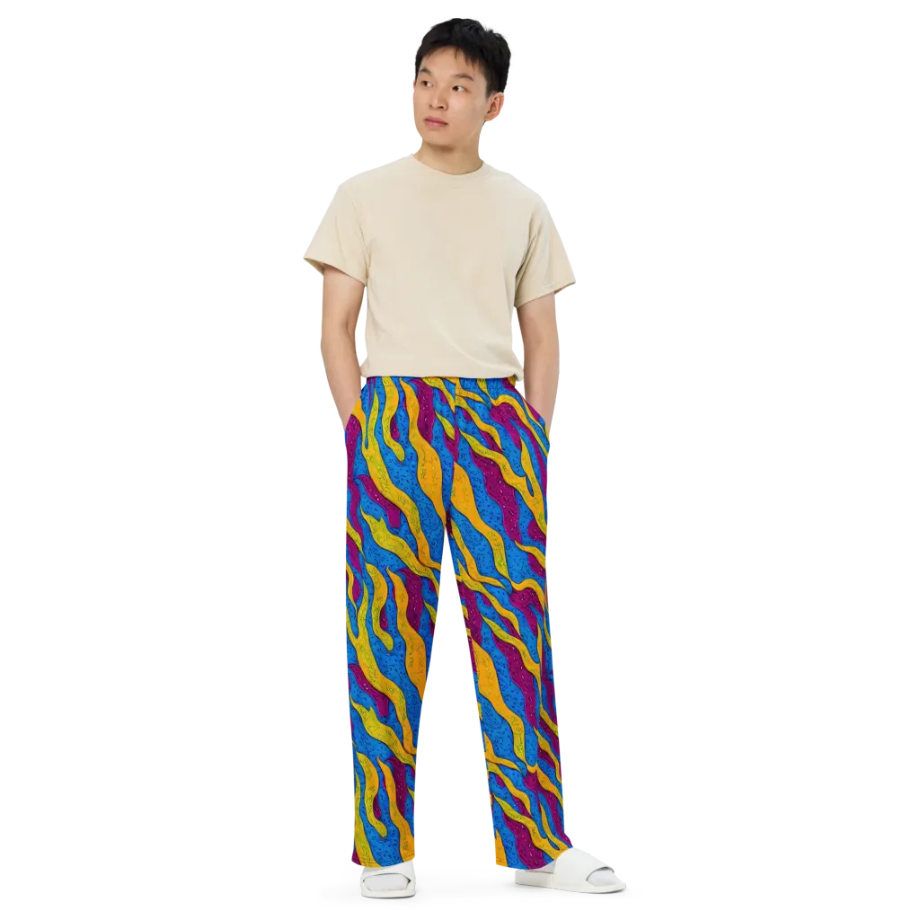 Luminous Snare on Wide-Leg Pants — Front