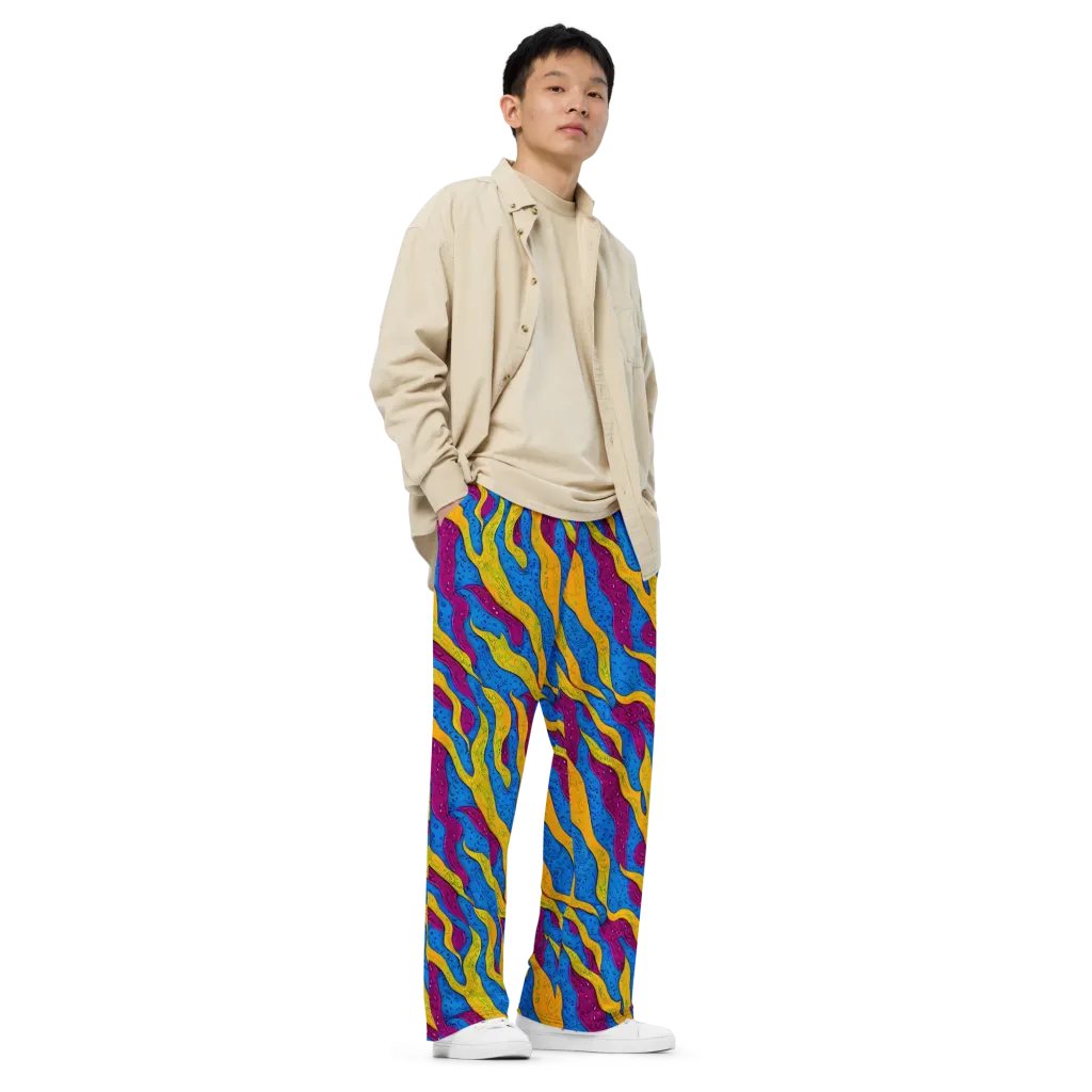 Luminous Snare on Wide-Leg Pants — Right Front