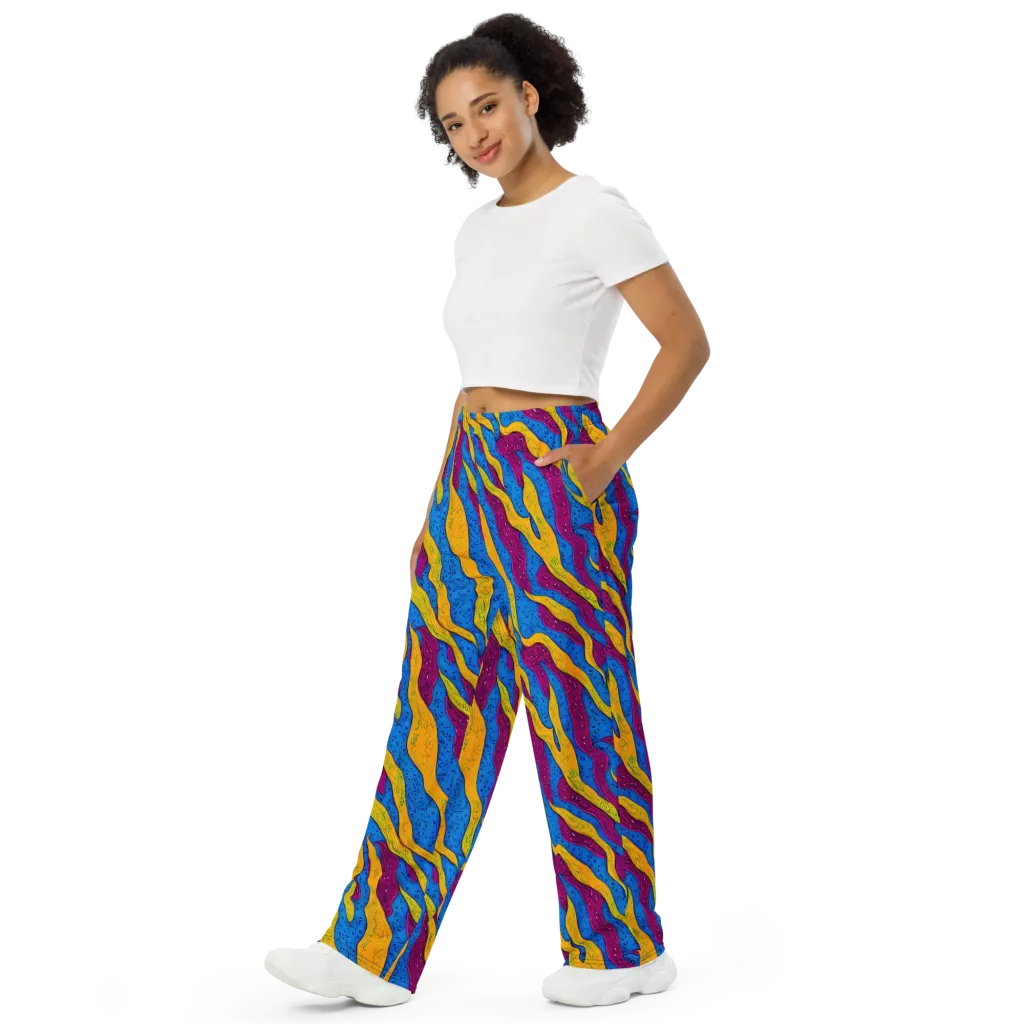 Luminous Snare on Wide-Leg Pants — Left Front