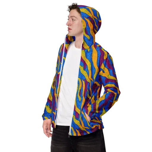 Luminous Snare on a Men's Windbreaker
