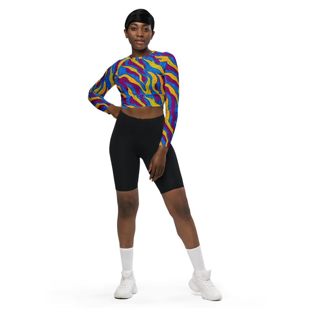 Luminous Snare on Long Sleeve Crop Top — Front