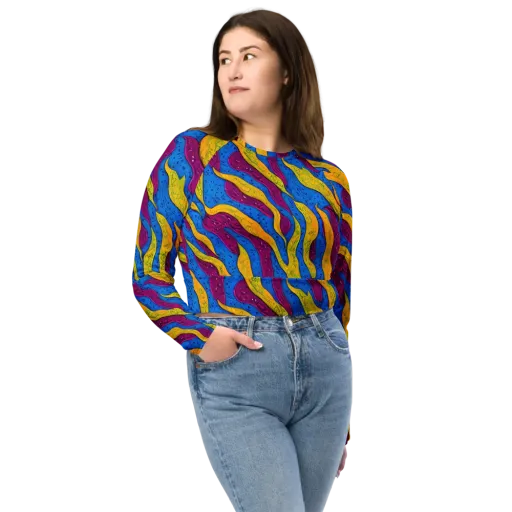 Luminous Snare on a Long Sleeve Crop Top