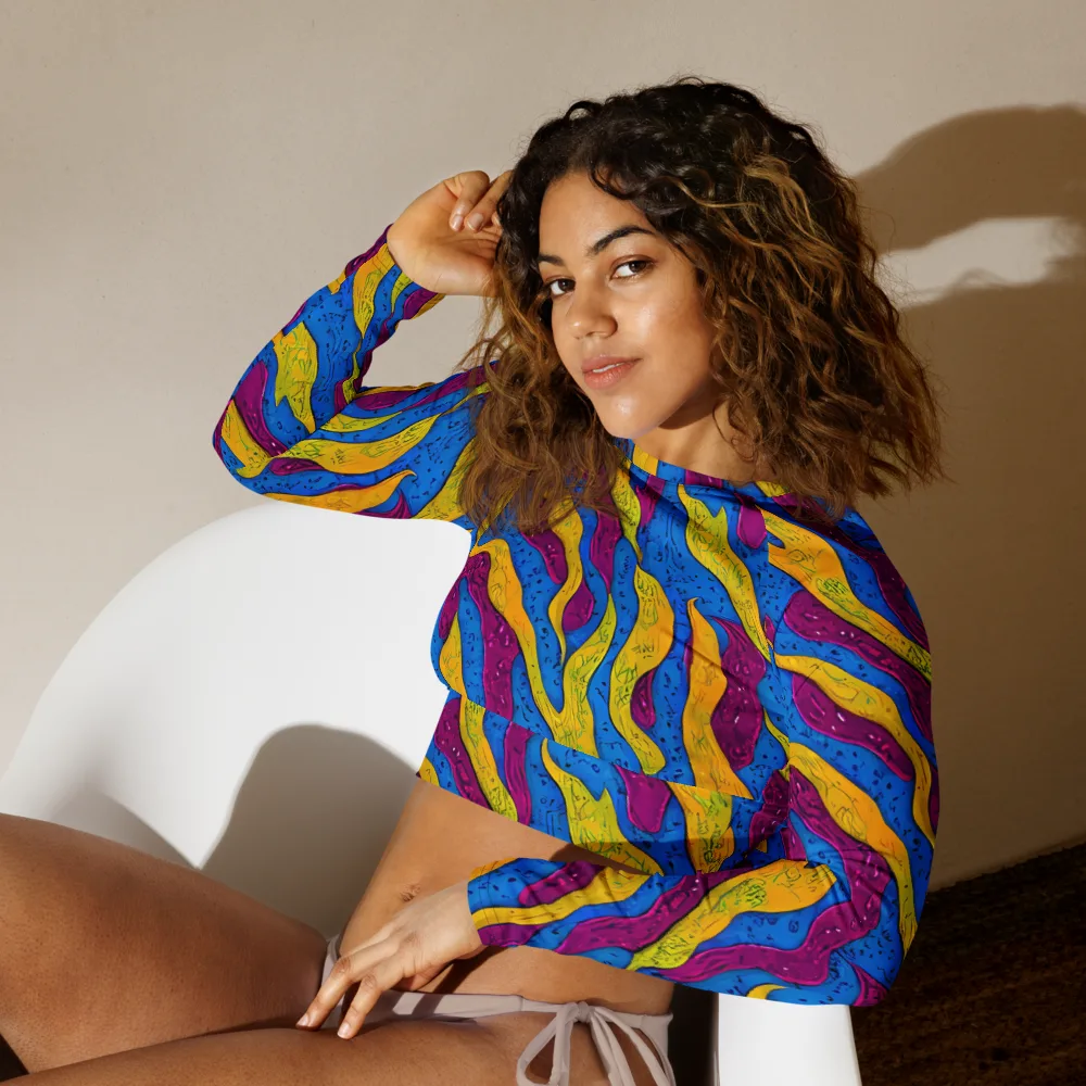 Luminous Snare on Long Sleeve Crop Top — Left Front