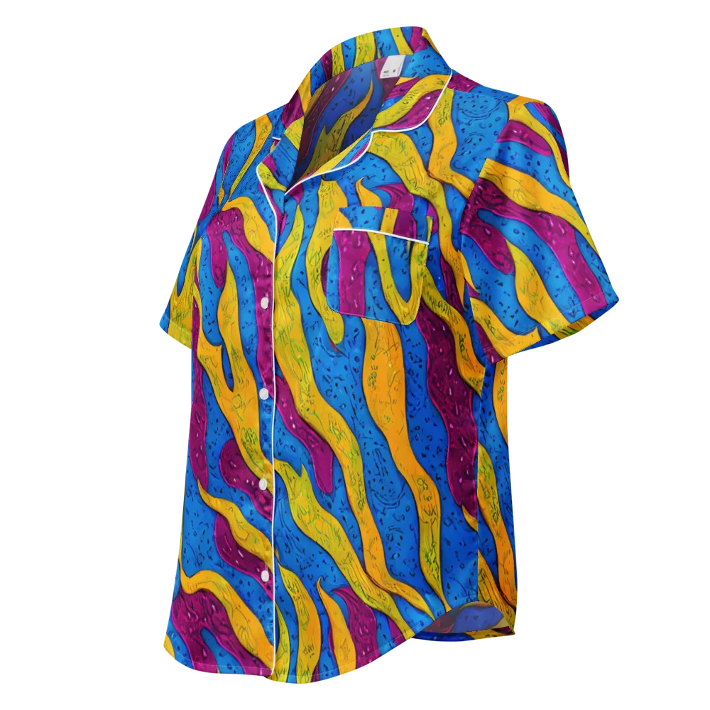 Luminous Snare on Women's Short Sleeve Pajama Top — Left Front
