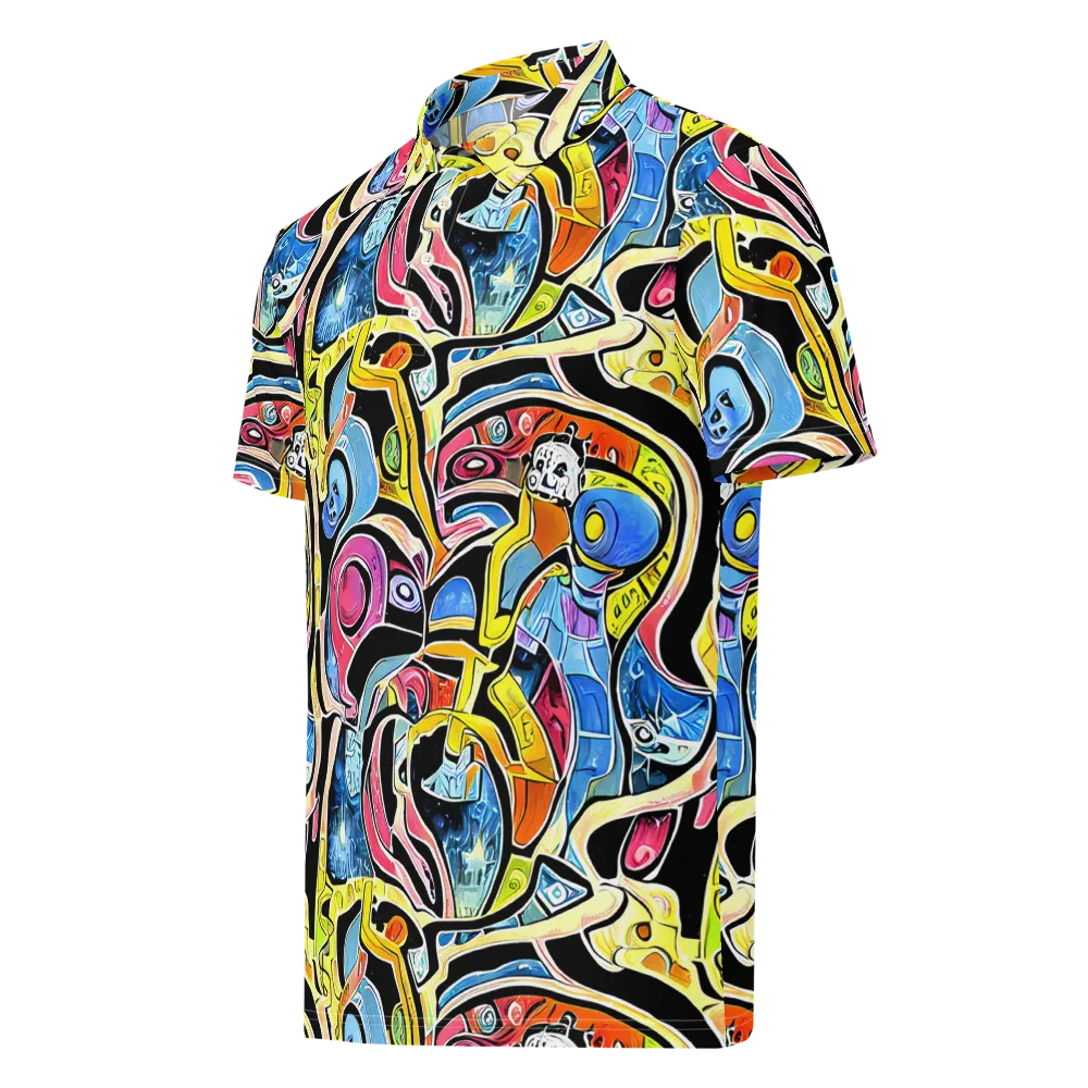 Blacklight Carnival on Men's Slim Fit Polo Shirt — Left Front