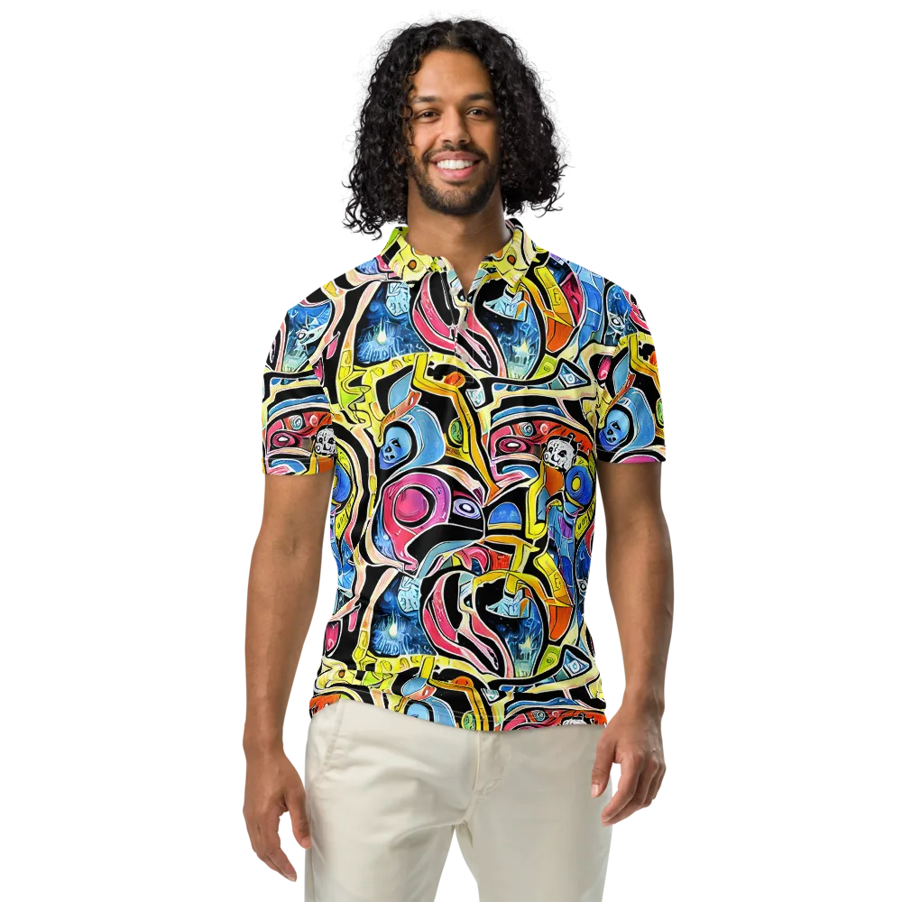 Blacklight Carnival on Men's Slim Fit Polo Shirt — Front
