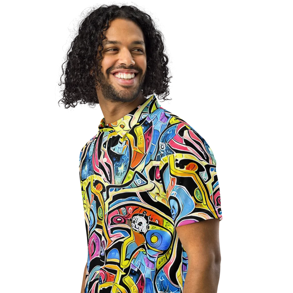 Blacklight Carnival on Men's Slim Fit Polo Shirt — Left Front