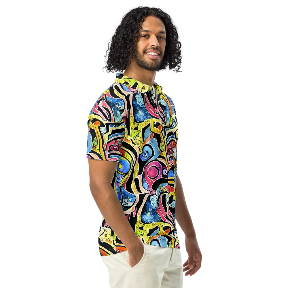 Blacklight Carnival on Men's Slim Fit Polo Shirt — Right Front
