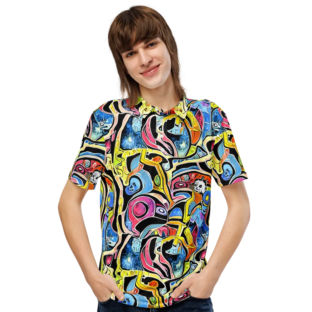 Blacklight Carnival on Men's Slim Fit Polo Shirt — Front