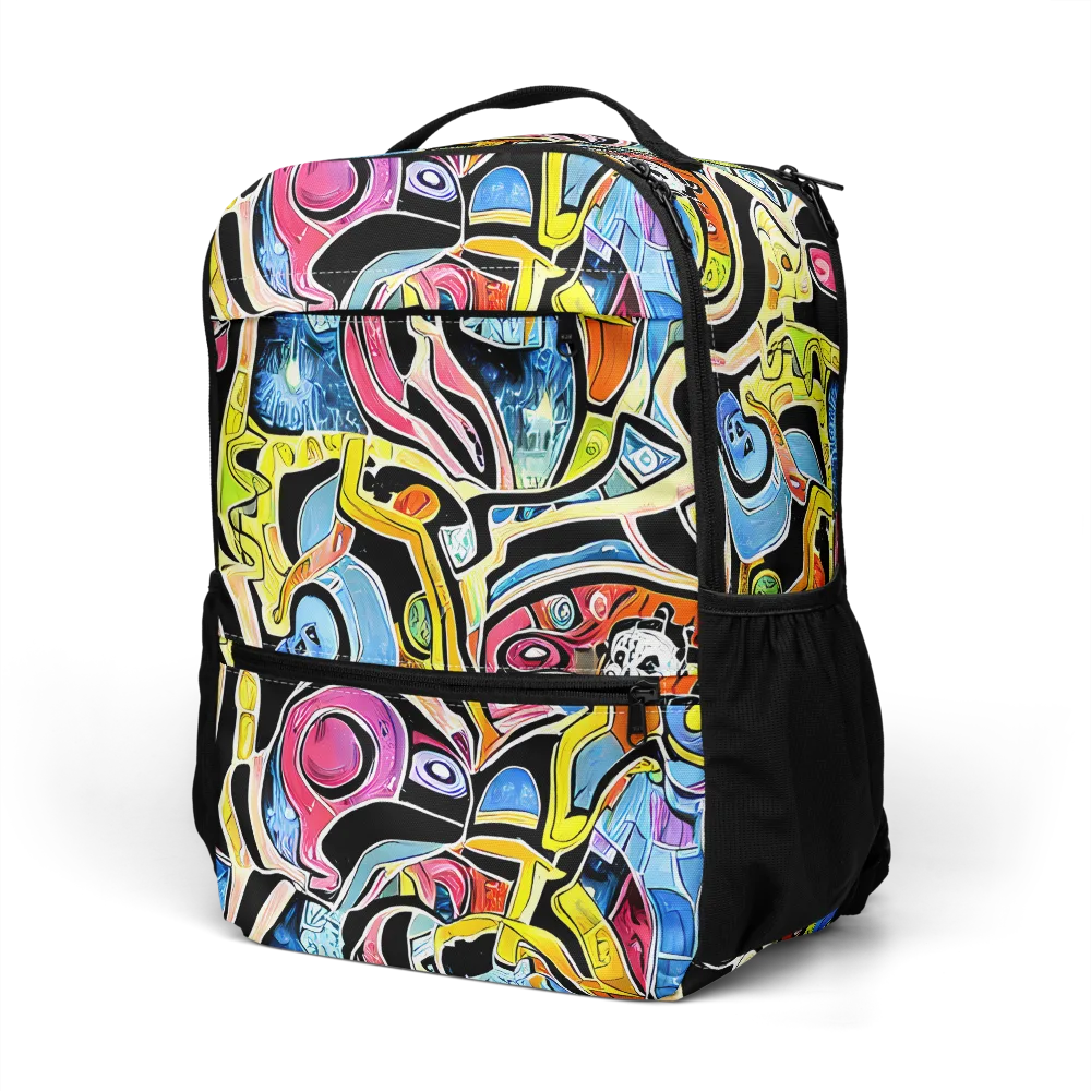 Blacklight Carnival on Utility Backpack — Left Front