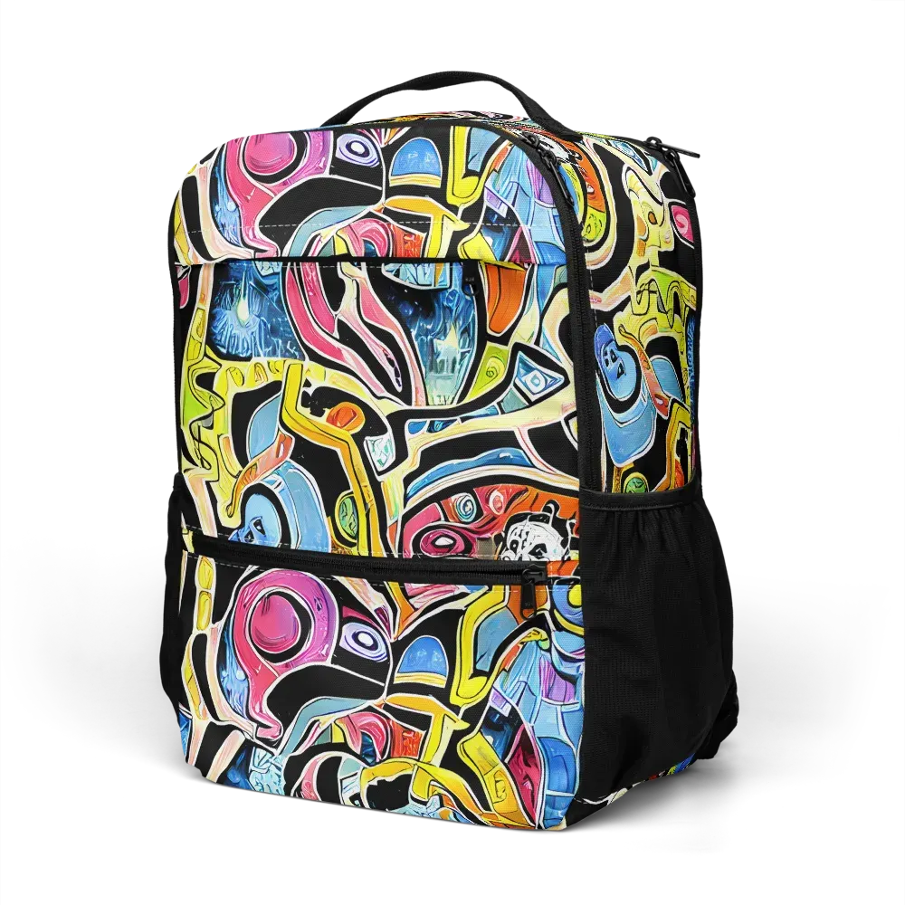 Blacklight Carnival on Utility Backpack — Left Front