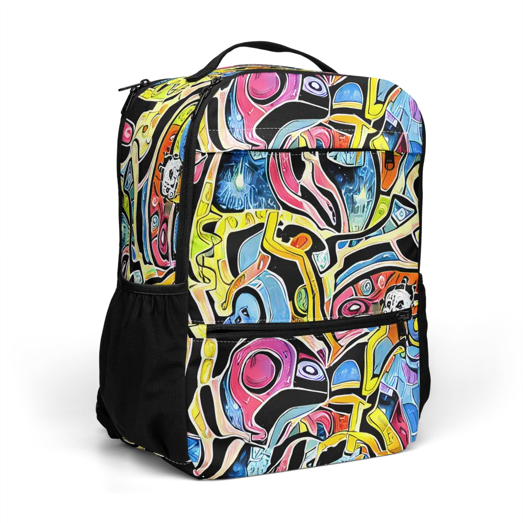 Blacklight Carnival on Utility Backpack — Right Front