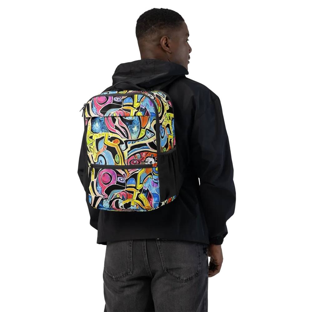Blacklight Carnival on Utility Backpack — Back