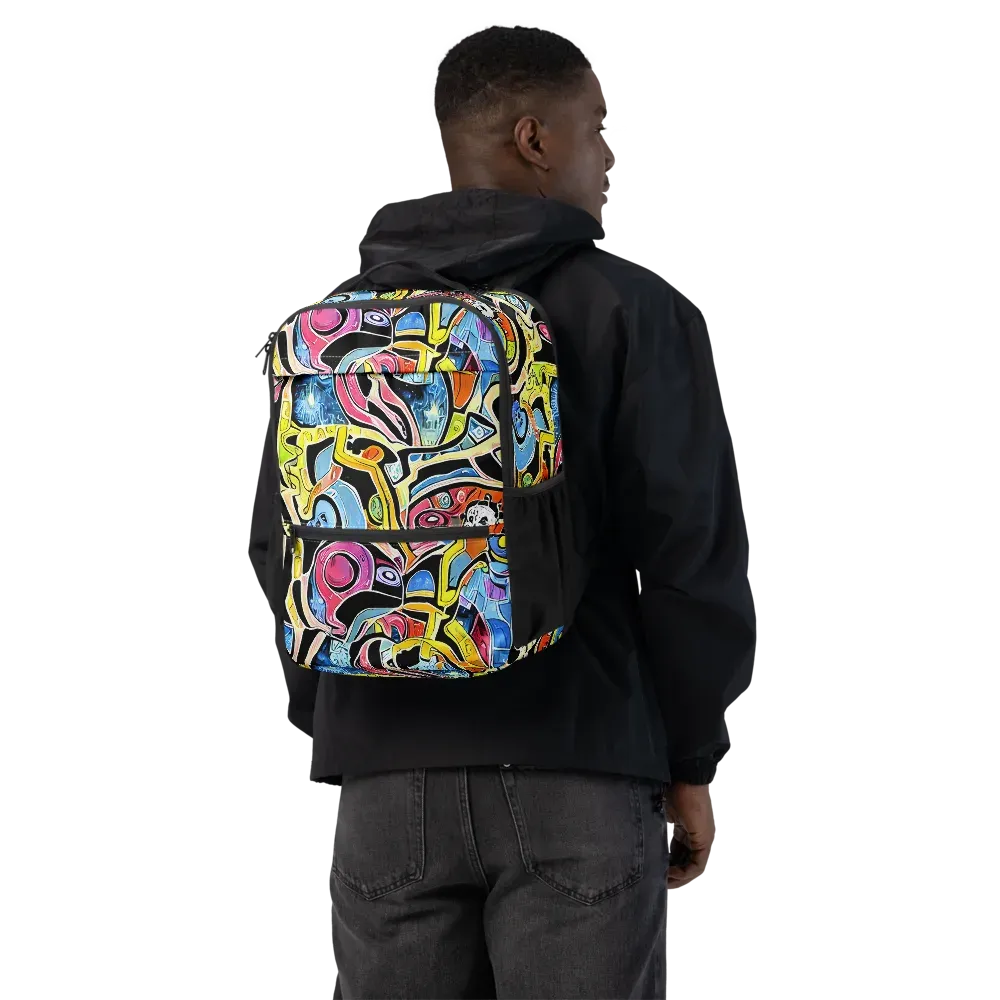 Blacklight Carnival on Utility Backpack — Back