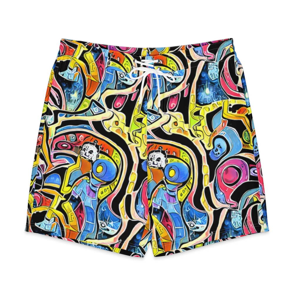 Blacklight Carnival on Men's Board Shorts — Front