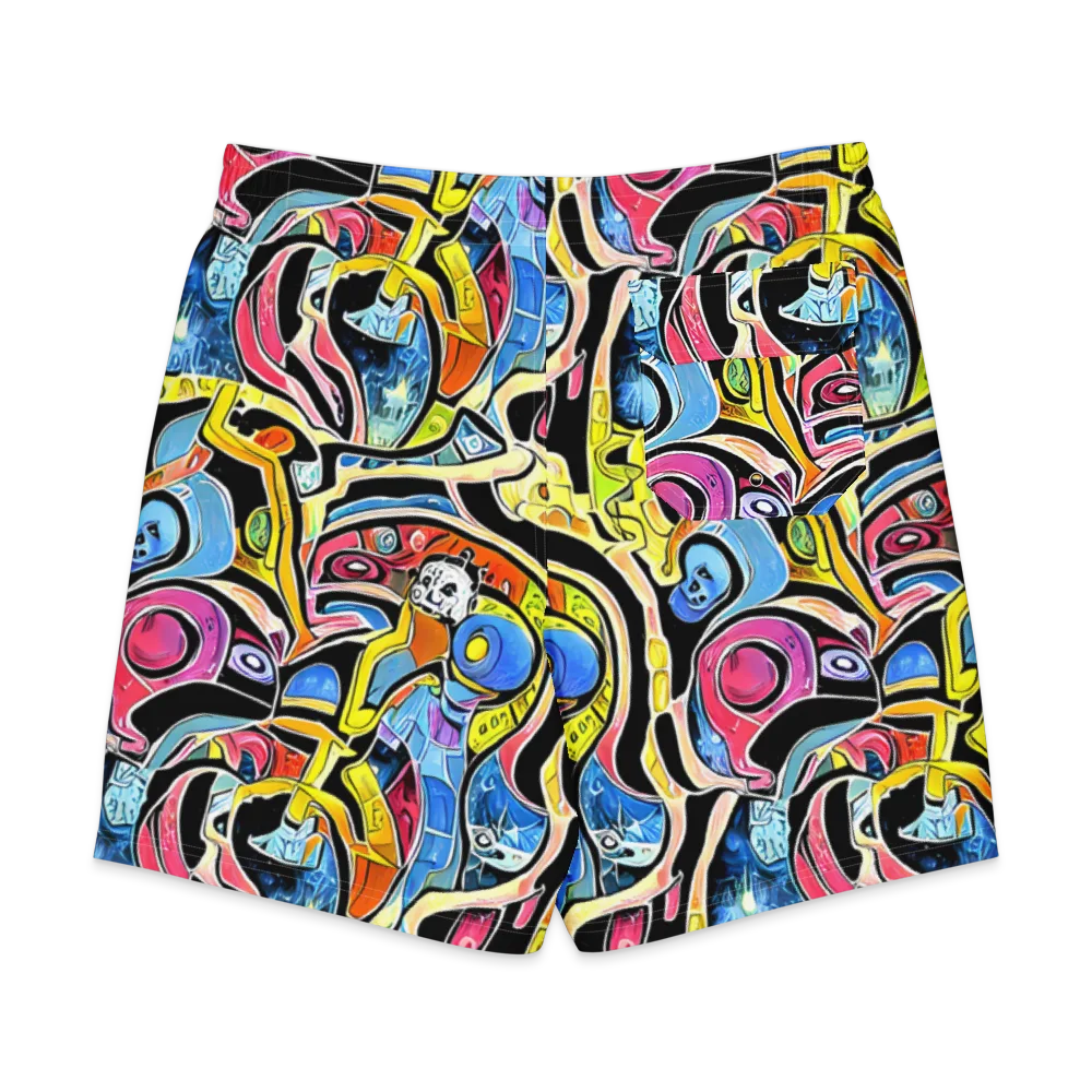 Blacklight Carnival on Men's Board Shorts — Back