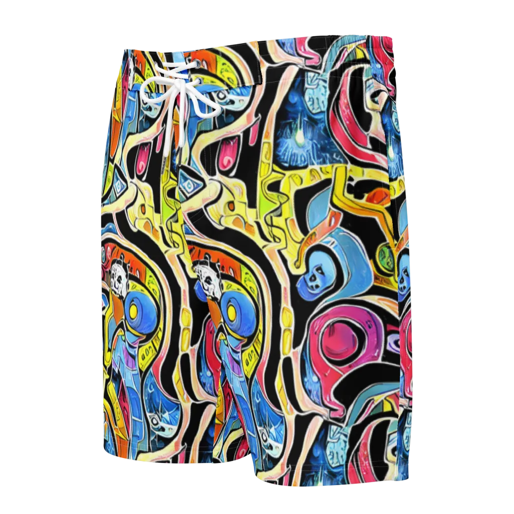 Blacklight Carnival on Men's Board Shorts — Front