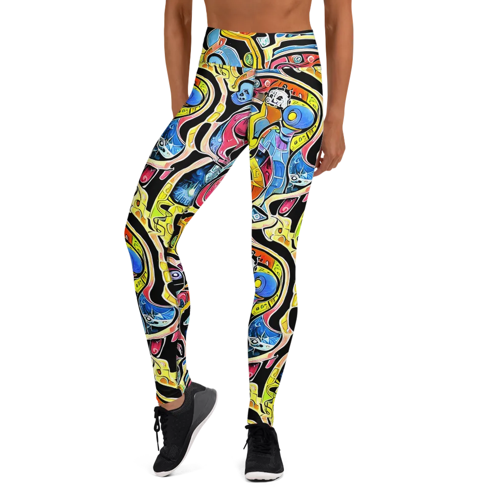 Blacklight Carnival on Yoga Leggings — Front