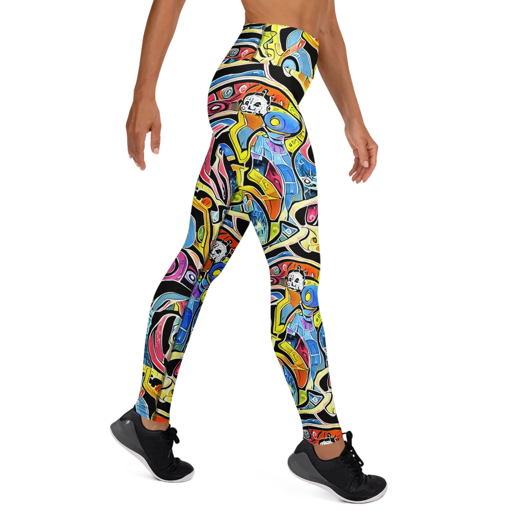 Blacklight Carnival on Yoga Leggings — Right