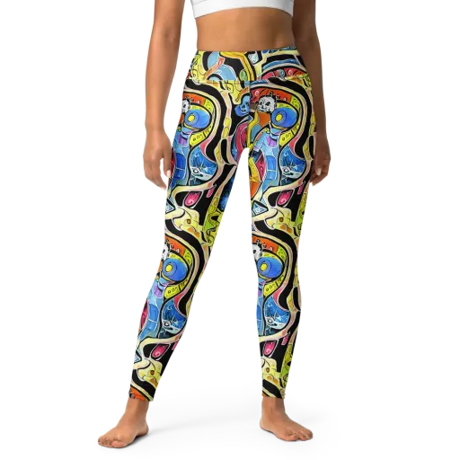 Blacklight Carnival on a Yoga Leggings