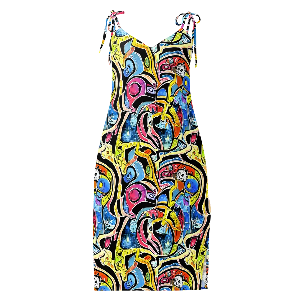 Blacklight Carnival on Slip Dress — Front