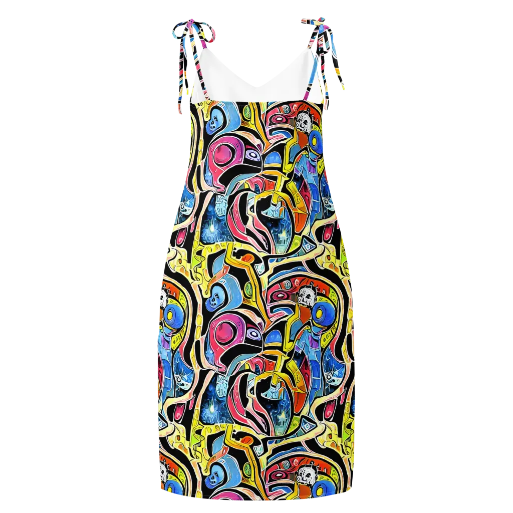 Blacklight Carnival on Slip Dress — Back