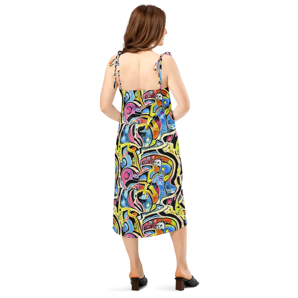 Blacklight Carnival on Slip Dress — Back