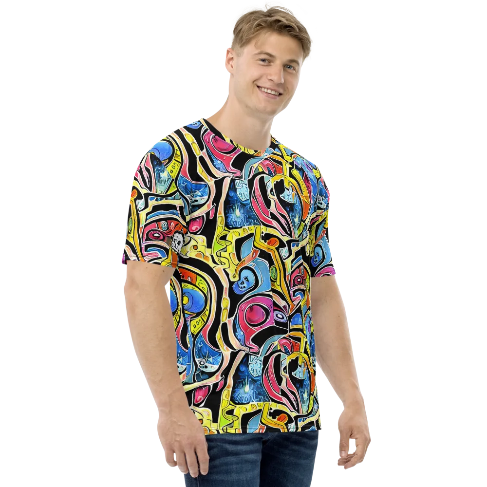 Blacklight Carnival on Men's Crew Neck T-Shirt — Right