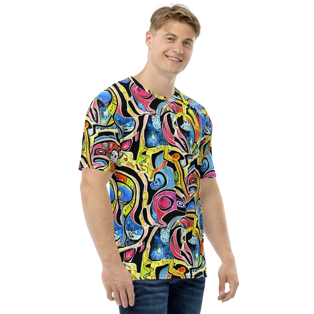 Blacklight Carnival on Men's Crew Neck T-Shirt — Right