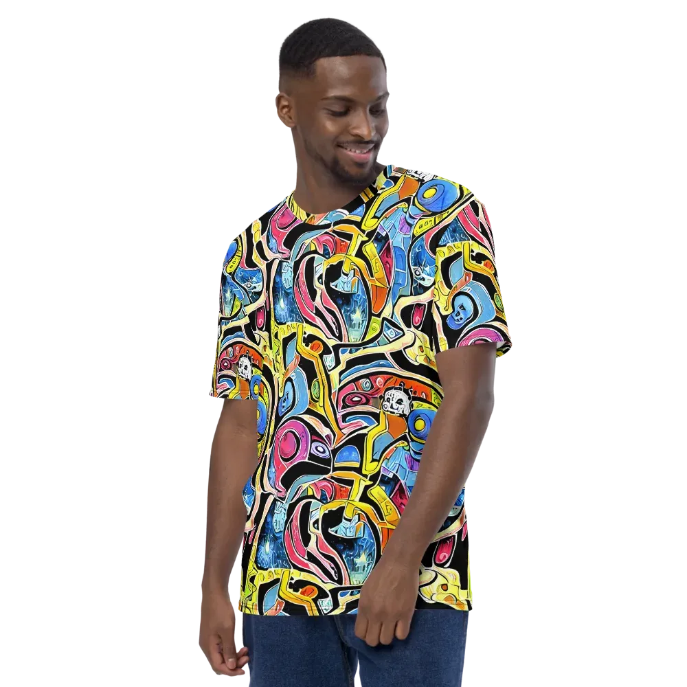 Blacklight Carnival on Men's Crew Neck T-Shirt — Left