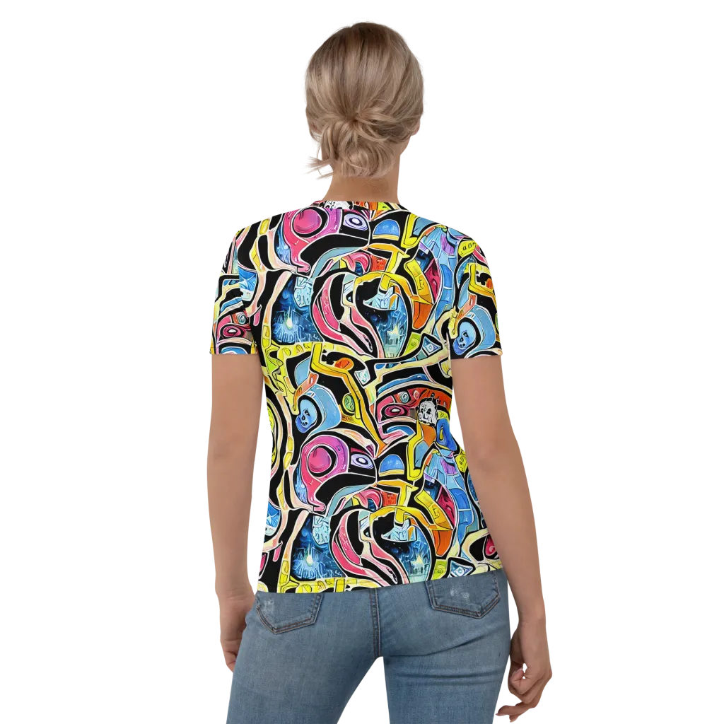Blacklight Carnival on Women's Crew Neck T-Shirt — Back