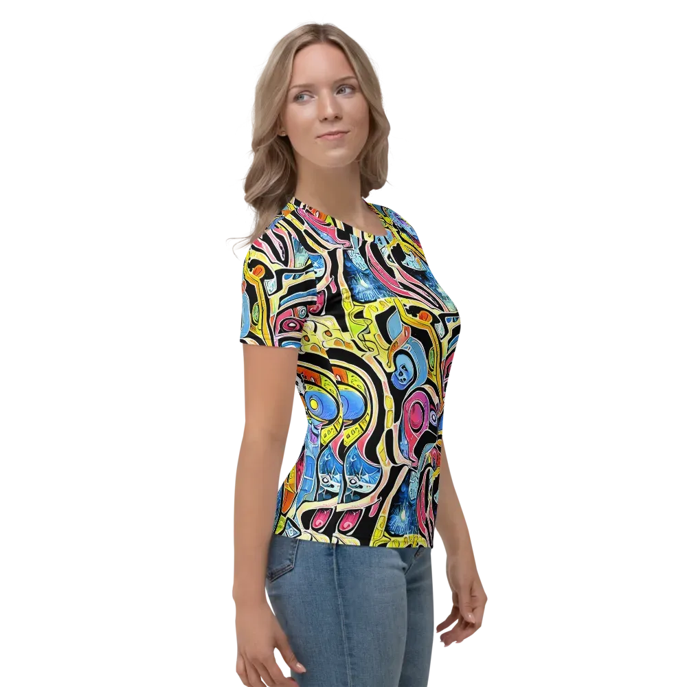 Blacklight Carnival on Women's Crew Neck T-Shirt — Right