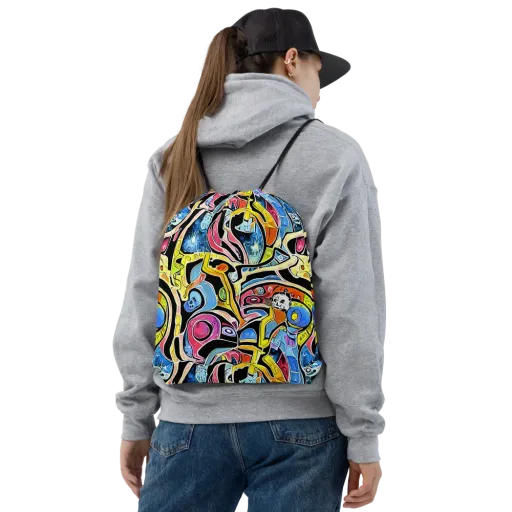 Blacklight Carnival on a Drawstring Bag